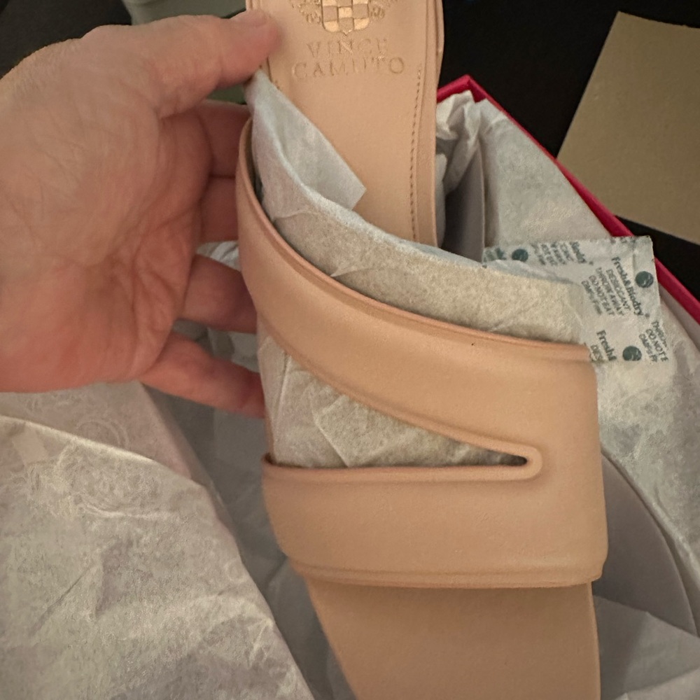 Vince Camuto Blush Pink Block Heel Mules - Picture 9 of 10